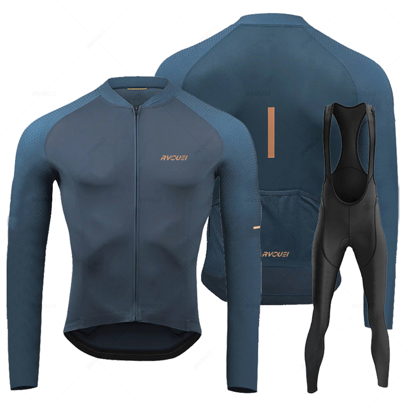 Cycling Bib Shorts - Rvouei Breathable Long Sleeve Cycling Jersey