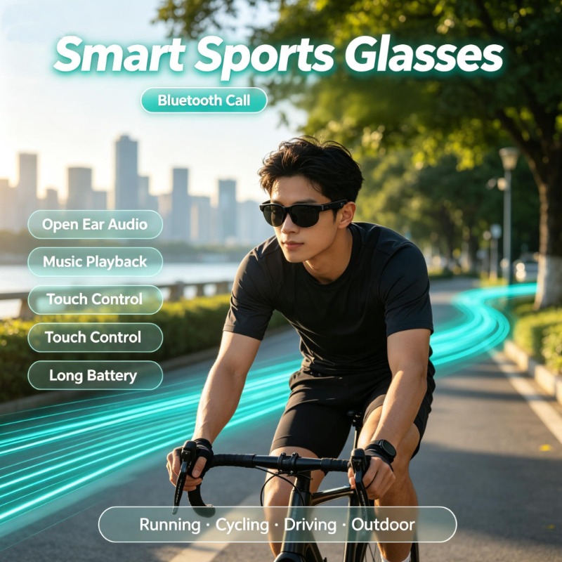 Cycling Glasses - Smart Sports Glasses Open Ear Audio