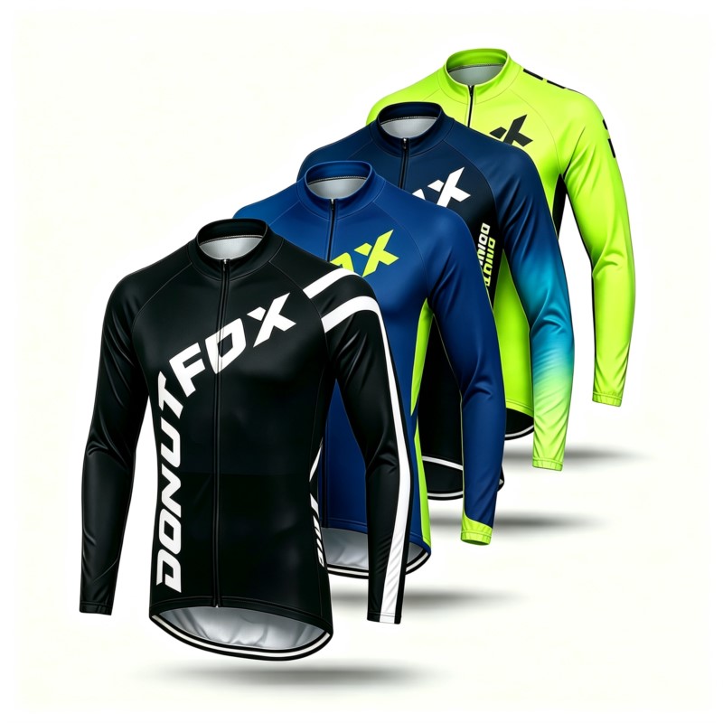 Cycling Bib Shorts - Men Long Sleeve MTB Jersey &